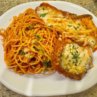 Eggplant Parmesan Spaghetti