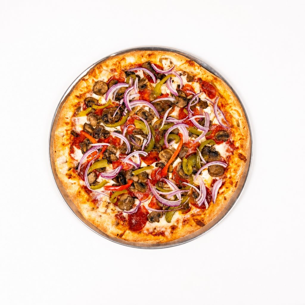 XL Alfredo’s Five Toppings Pizza.