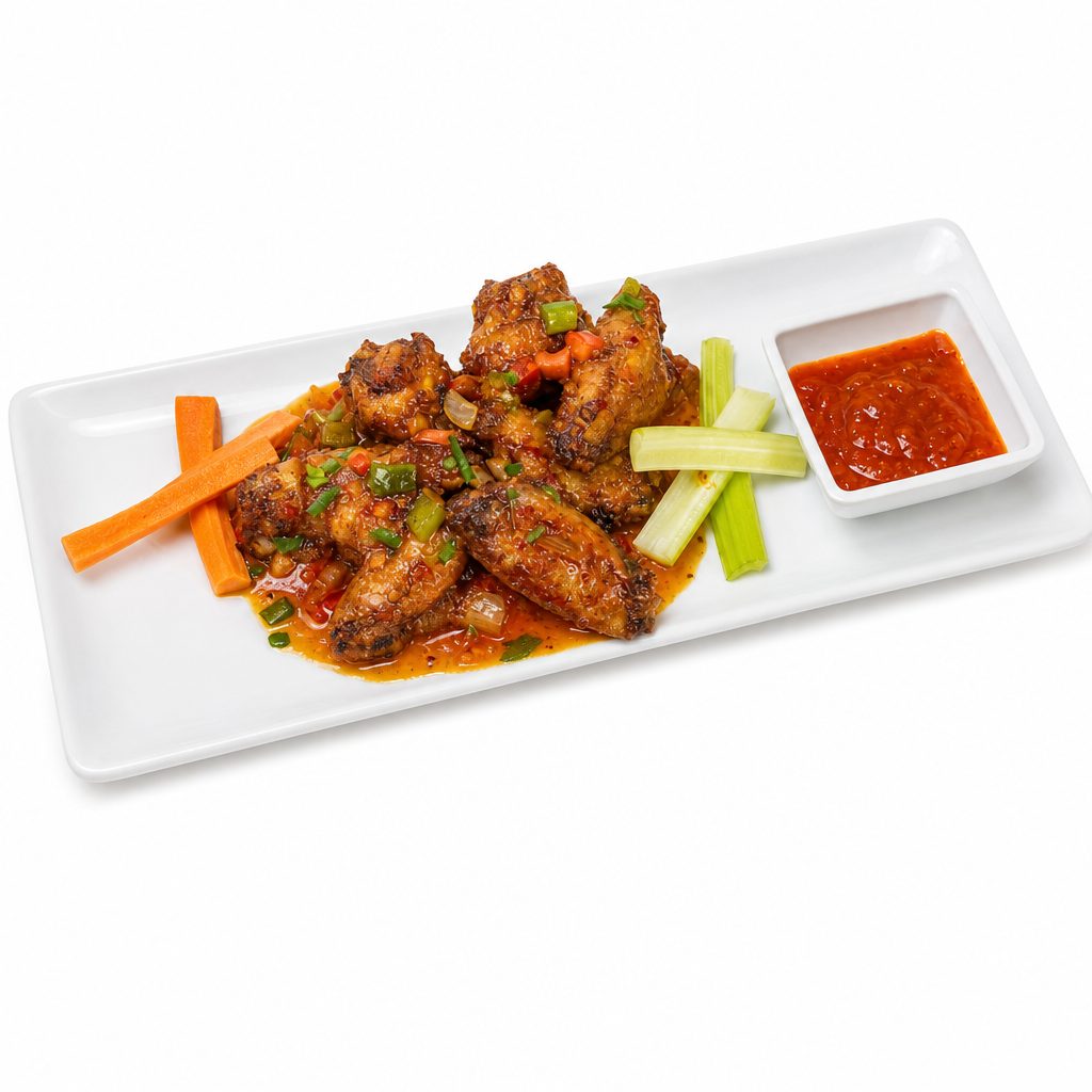 6 Chicken Wings.