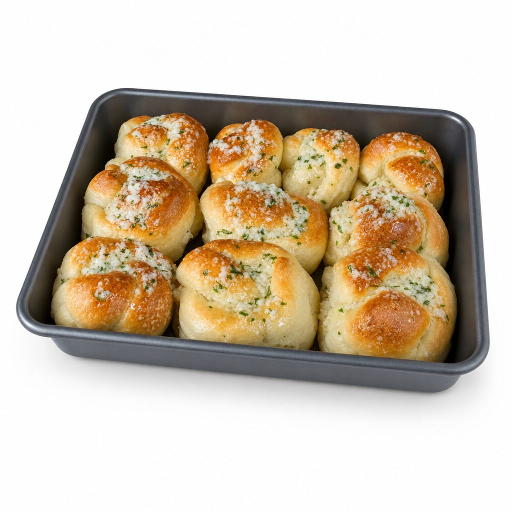 Garlic Rolls Dozen with marinara sauce.