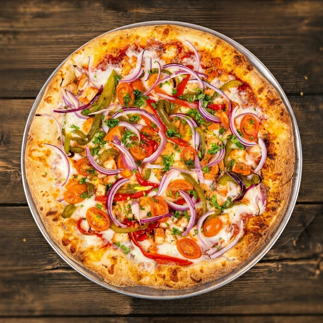 XL Tandoori Chicken Pizza.