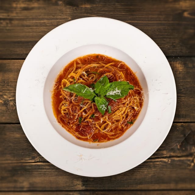 Spaghetti half tray.