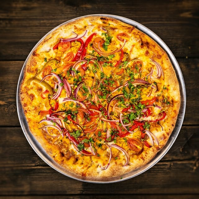 M Butter Chicken Pizza.