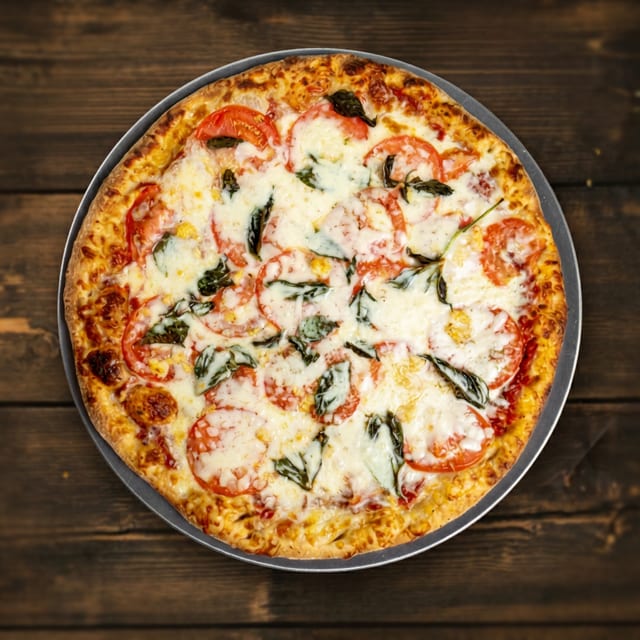 Large Margherita Pizza.